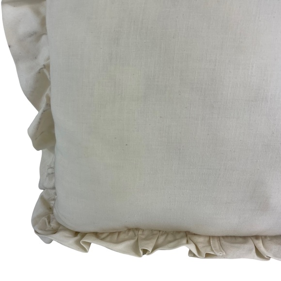 Vintage Boho Handmade Floral Embroidered Cream Accent Pillow 12” Cottage-core - Picture 16 of 16